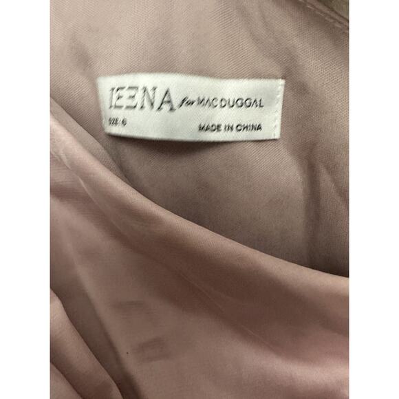 New Ieena For Mac Duggal Pink One Shoulder V-Neck Draped Dress 55398 Size 6 - Picture 3 of 9